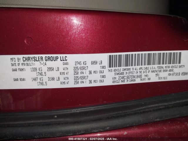 2014 CHRYSLER TOWN & COUNTRY 2C4RC1BG7ER418485 Photo 8