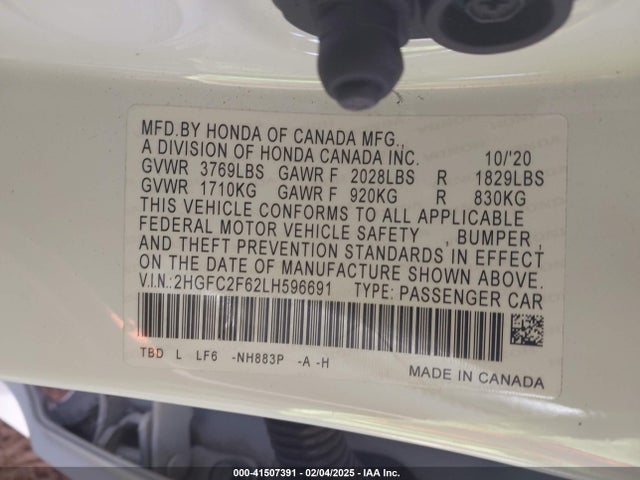 2HGFC2F62LH596691 Honda Civic Lx
