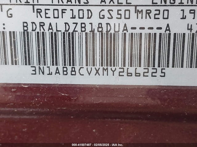 3N1AB8CVXMY266225 Nissan Sentra Sv Xtronic Cvt