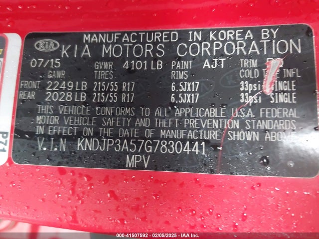 KIA SOUL + 2016 KNDJP3A57G7830441 Image 9