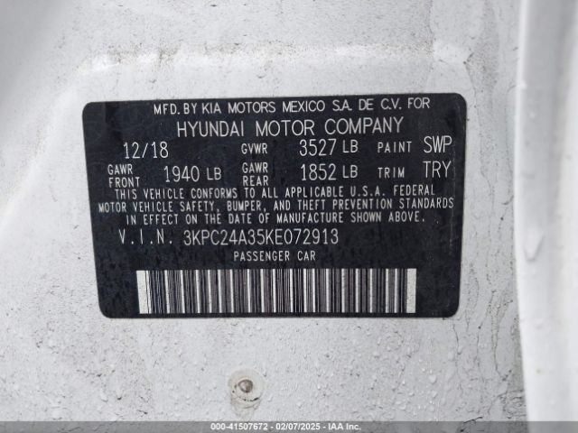 3KPC24A35KE072913 Hyundai ACCENT SE