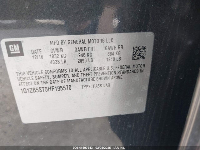 1G1ZB5ST5HF195570 Chevrolet MALIBU LS