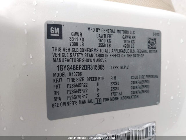 2013 CADILLAC ESCALADE 1GYS4BEF2DR315805 Photo 8