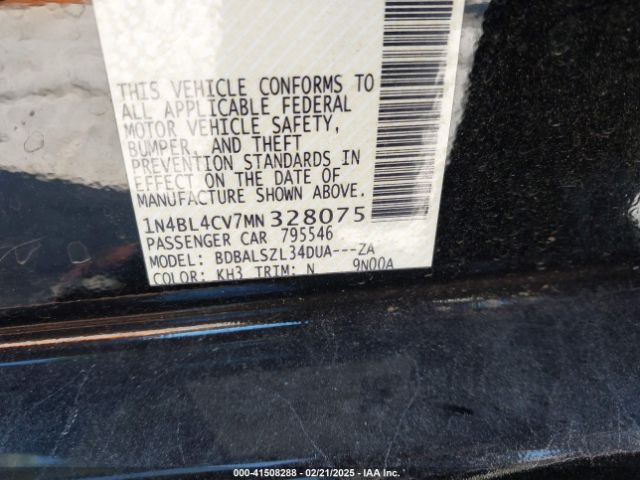 1N4BL4CV7MN328075 Nissan Altima Sr Fwd