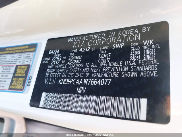 KNDEPCAA1R7664077 KIA Seltos Lx