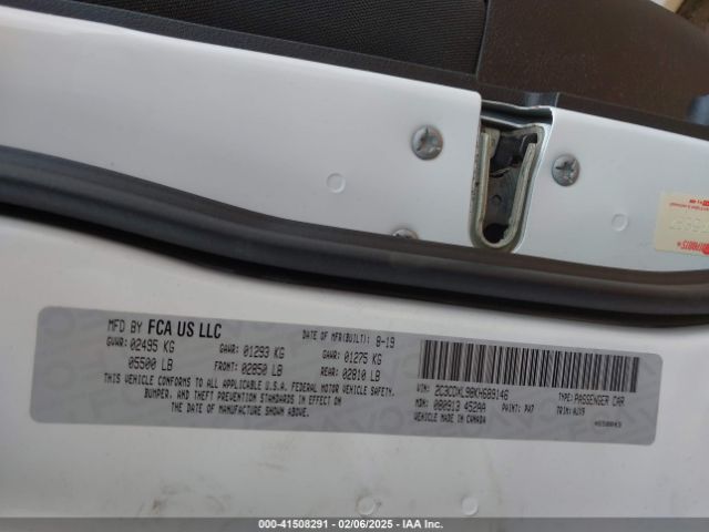 2C3CDXL98KH689146 Dodge Charger Srt Hellcat Rwd