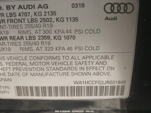 2018 AUDI Q3 WA1HCCFS2JR031648 Photo 8