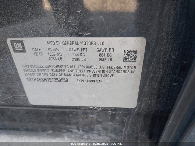 1G1PA5SH7E7259569 Chevrolet Cruze Ls Auto