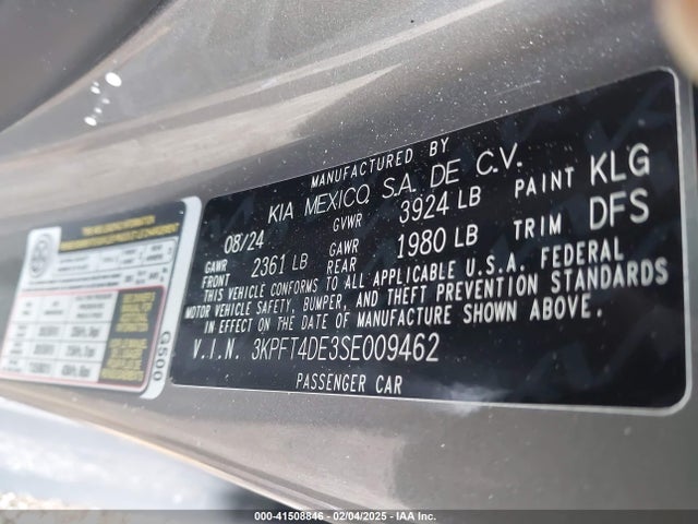 KIA K4 Lxs 2025 3KPFT4DE3SE009462 Image 9