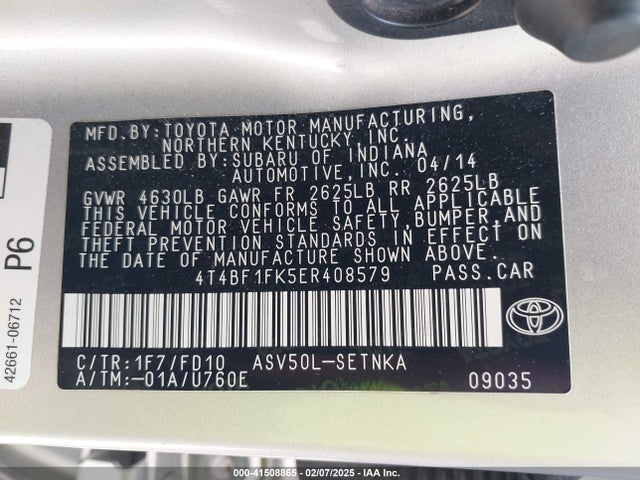 Toyota CAMRY LE 2014 4T4BF1FK5ER408579 Image 9