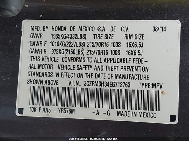 Honda CR-V LX 2014 3CZRM3H34EG712763 Image 9
