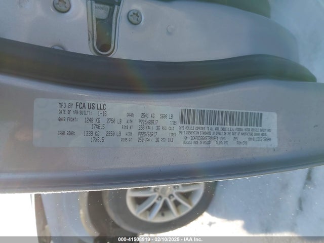 3C4PDDBGXGT204824 Dodge Journey Sxt