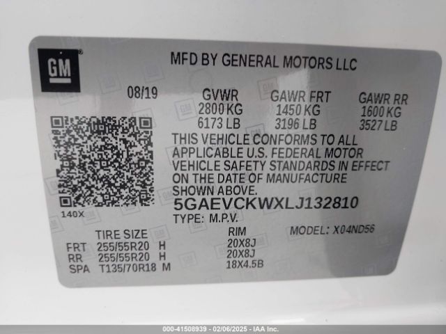 5GAEVCKWXLJ132810 Buick Enclave Awd Avenir