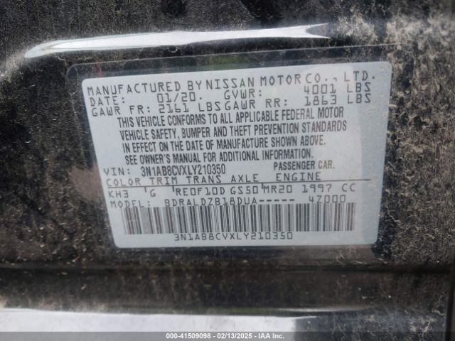 3N1AB8CVXLY210350 Nissan Sentra Sv Xtronic Cvt