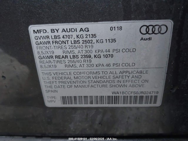 2018 AUDI Q3 WA1BCCFS0JR024719 Photo 8