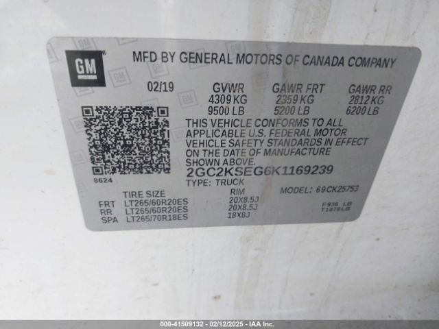 2GC2KSEG6K1169239 Chevrolet Silverado 2500hd Lt