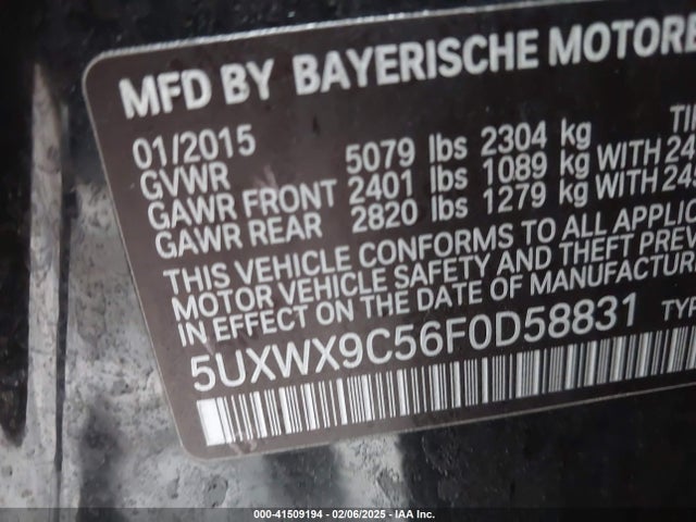 5UXWX9C56F0D58831 BMW X3 Xdrive28i