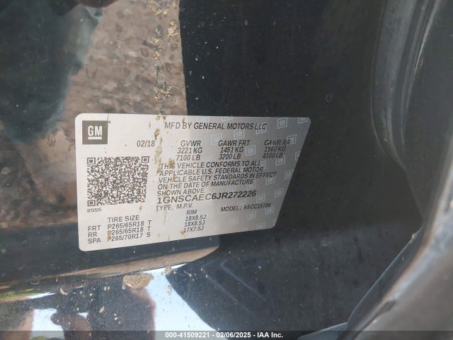 1GNSCAEC6JR272226 Chevrolet Tahoe Ls