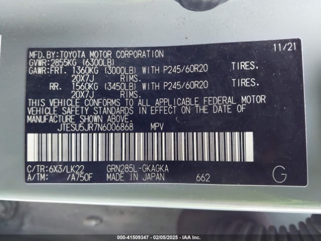 JTESU5JR7N6006868 Toyota 4runner Trd Sport
