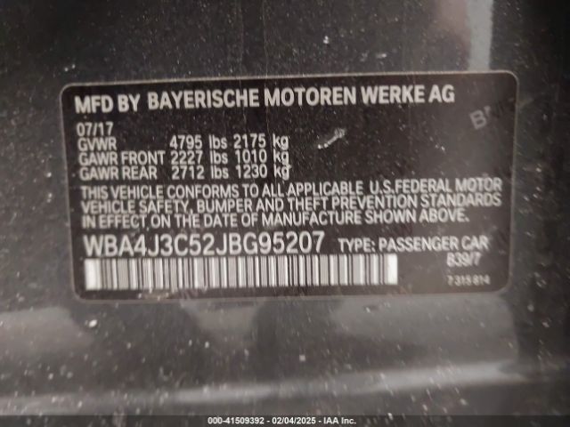 WBA4J3C52JBG95207 BMW 430i Gran Coupe Xdrive