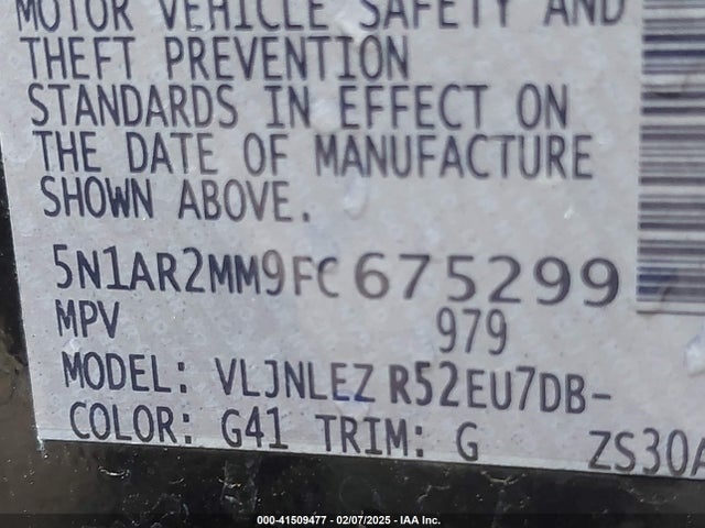 Nissan Pathfinder Sv 2015 5N1AR2MM9FC675299 Image 9