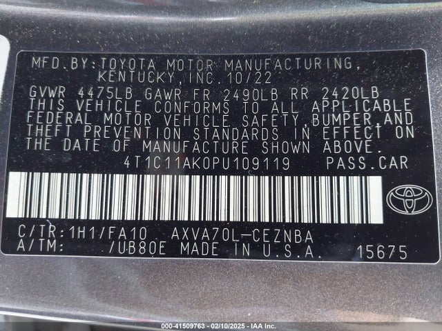 Toyota CAMRY LE 2023 4T1C11AK0PU109119 Image 9