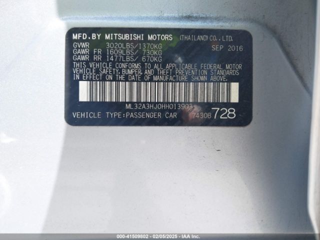 2017 MITSUBISHI MIRAGE ML32A3HJ0HH013903 Photo 8