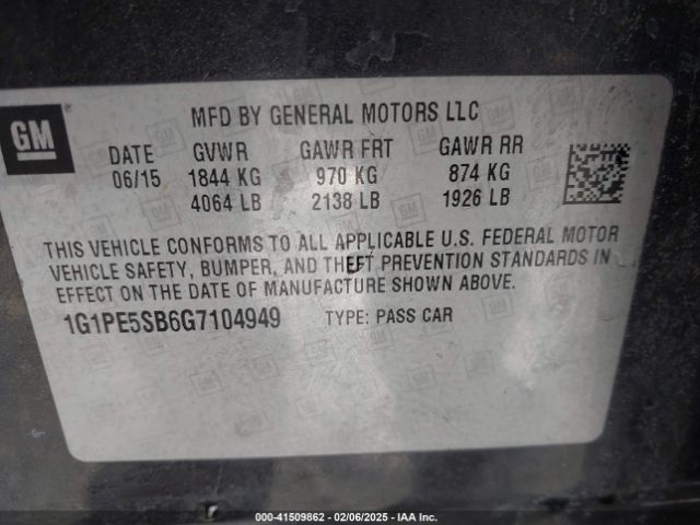1G1PE5SB6G7104949 Chevrolet Cruze Limited 1lt Auto