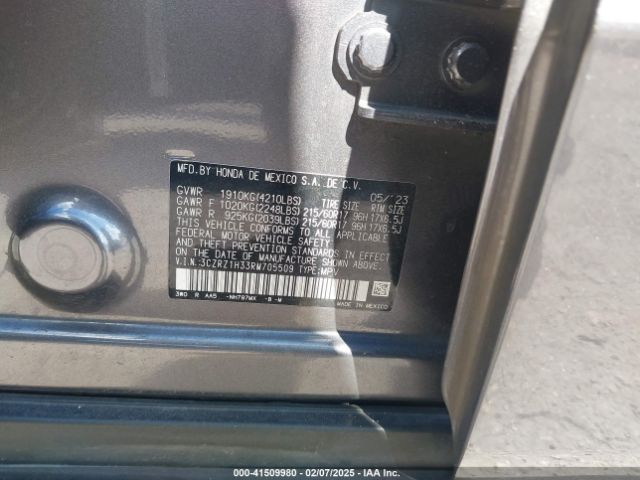 3CZRZ1H33RM705509 Honda Hr-v 2wd Lx