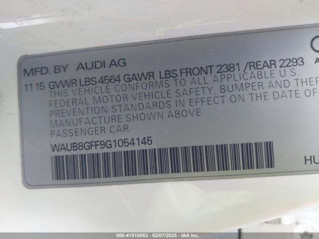 WAUB8GFF9G1054145 Audi A3 2.0t Premium