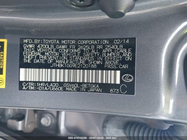 JTHBK1GG9E2120188 Lexus ES 350