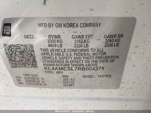 KL4AMCSL7RB004379 Buick Encore Gx Preferred Awd