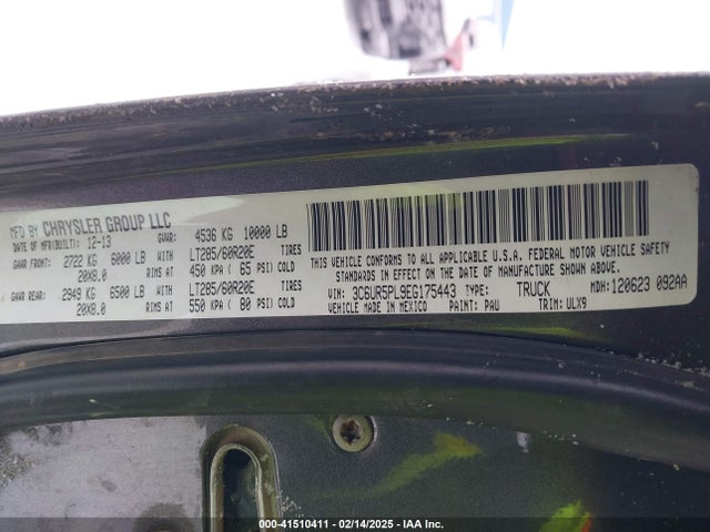 3C6UR5PL9EG175443 RAM 2014