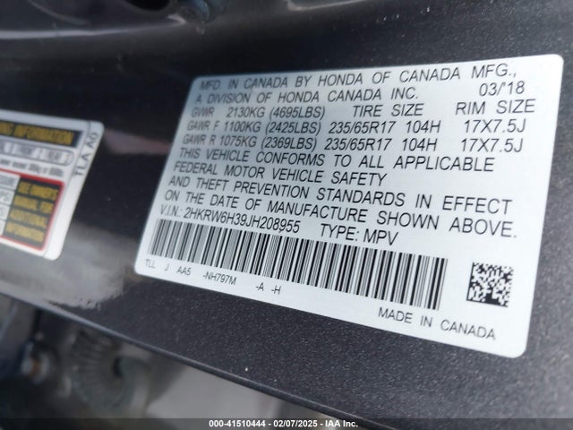 Honda CR-V LX 2018 2HKRW6H39JH208955 Image 8