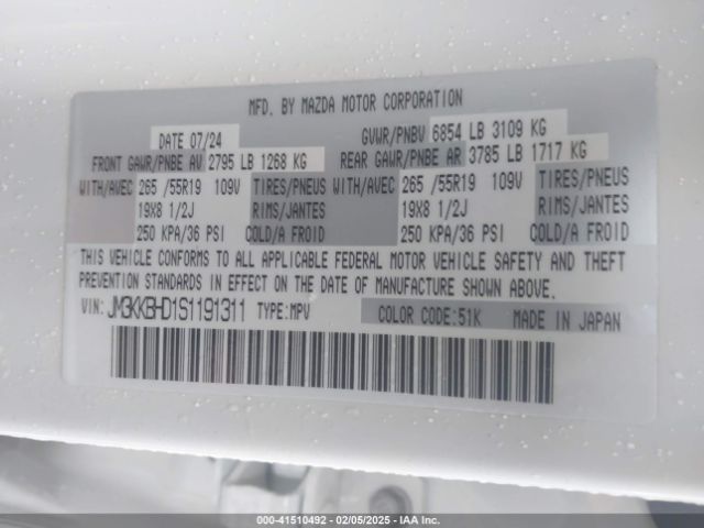 JM3KKBHD1S1191311 Mazda Cx-90 3.3 Turbo Preferred Package