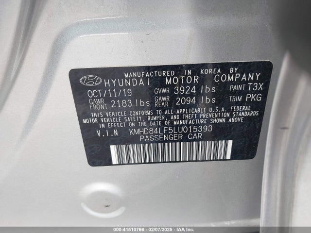 KMHD84LF5LU015393 Hyundai Elantra Value Edition