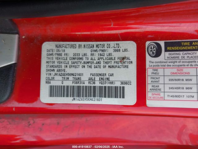 2019 NISSAN 370Z JN1AZ4EH5KM421601 Photo 8