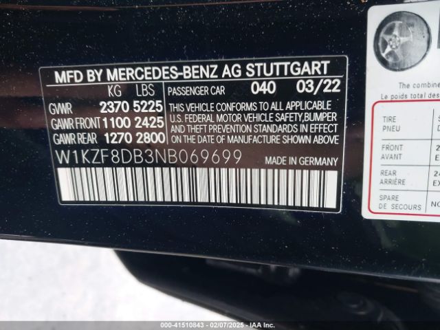 W1KZF8DB3NB069699 Mercedes-Benz E 350