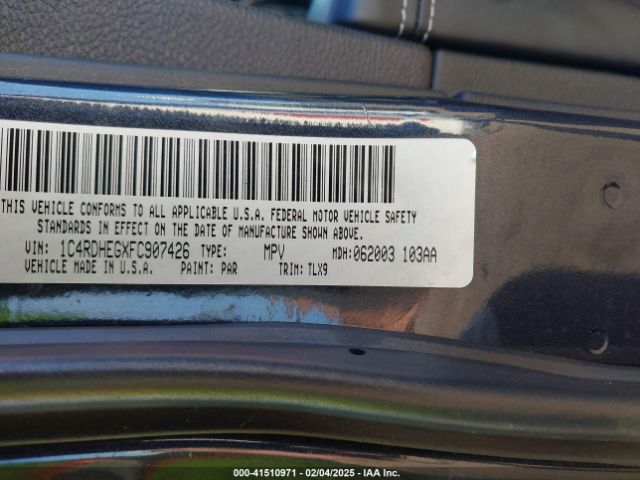 1C4RDHEGXFC907426 Dodge Durango Citadel