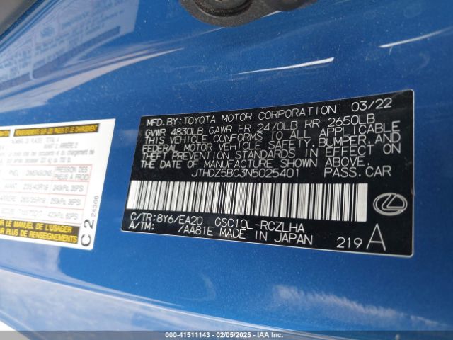 JTHDZ5BC3N5025401 Lexus RC 350