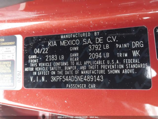 2022 KIA FORTE 3KPF54AD5NE489143 Photo 8