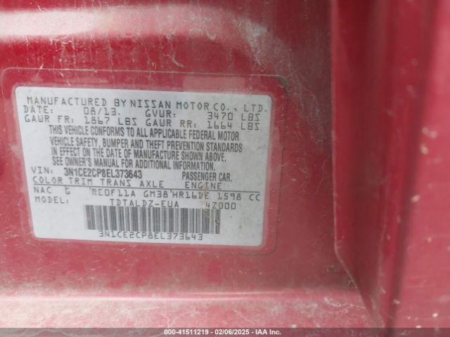 3N1CE2CP8EL373643 Nissan Versa Note Sv