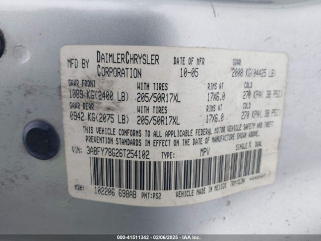 2006 CHRYSLER PT CRUISER 3A8FY78G26T254102 Photo 8