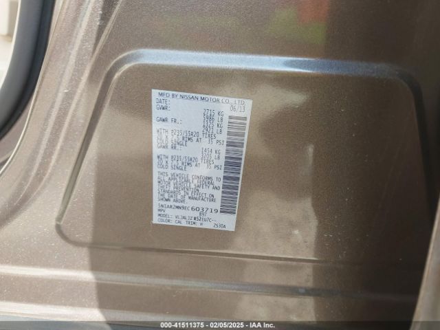5N1AR2MN9EC603719 Nissan Pathfinder Platinum