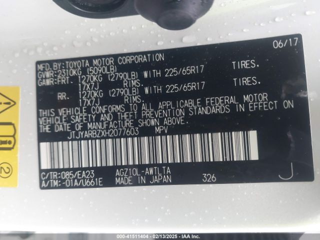 JTJYARBZXH2077603 Lexus NX 200T