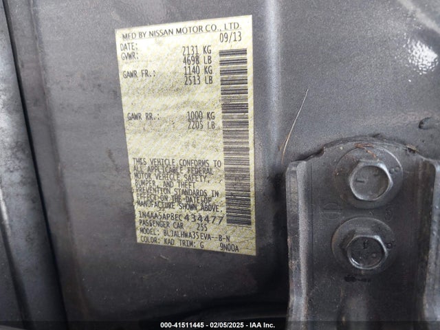 Nissan Maxima 3.5 Sv 2014 1N4AA5AP8EC434477 Image 9