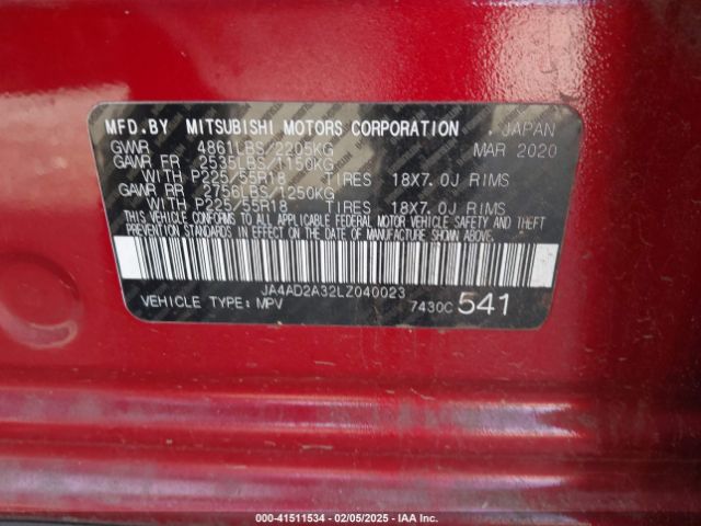 JA4AD2A32LZ040023 Mitsubishi Outlander Es 2.4