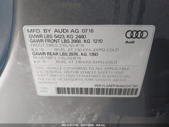 2017 AUDI Q5 WA1L2AFP4HA024190 Photo 8