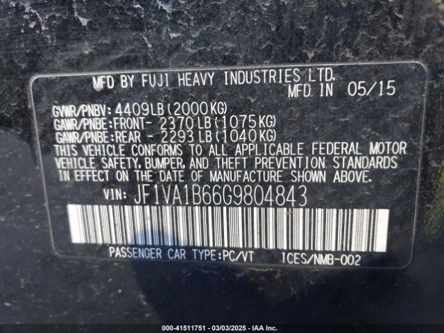 JF1VA1B66G9804843 Subaru WRX