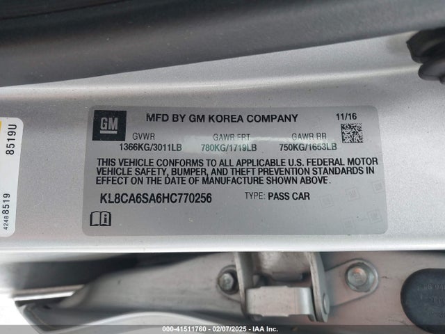 KL8CA6SA6HC770256 Chevrolet Spark Ls Manual